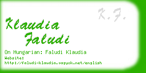 klaudia faludi business card